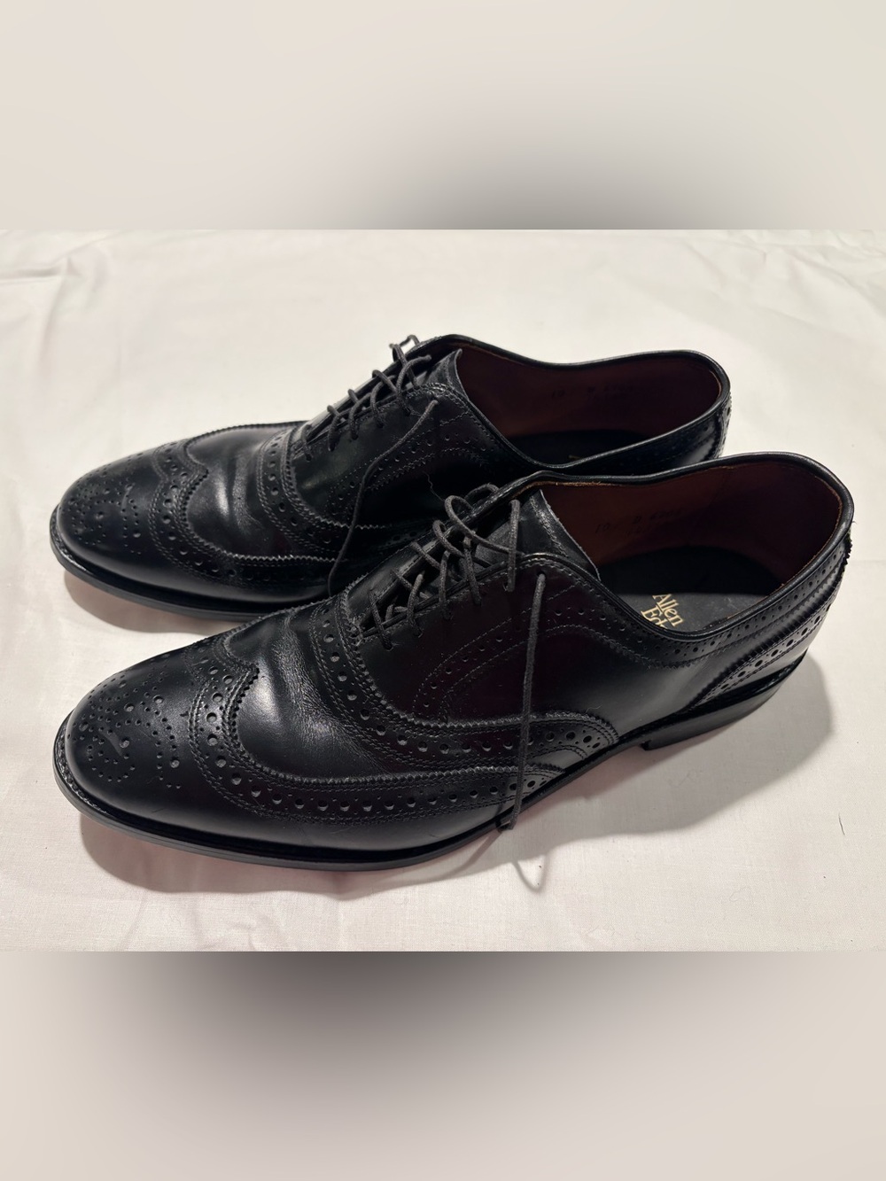 Allen Edmonds Black Men's Full-Brogue Leather Oxfords